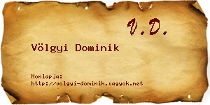 Völgyi Dominik névjegykártya